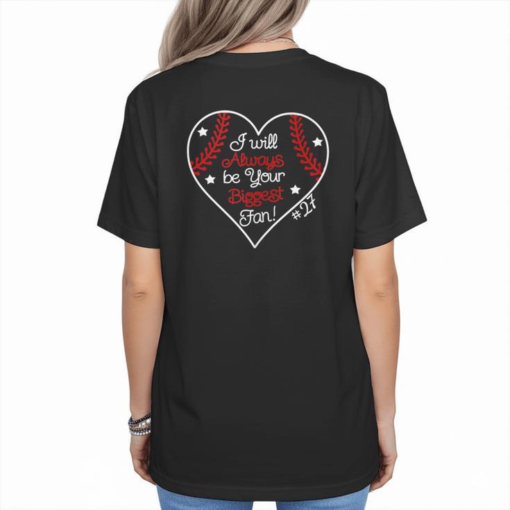 Always Be Your Biggest Fan Favorite Player Baseball Mom 27 Women's T-Shirt Back Print