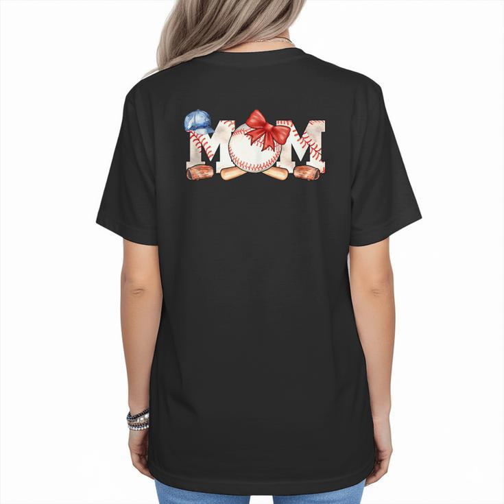 Ball Mom Bow Tie Baseball Mom Women's T-Shirt Back Print
