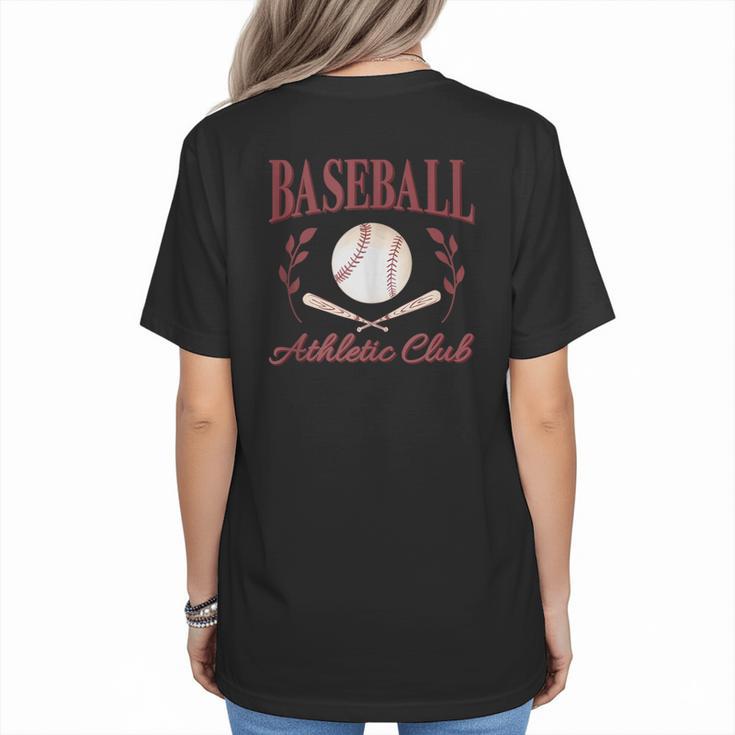 Baseball Athletic Social Club Baseball Mom Trendy Baseball Women's T-Shirt Back Print