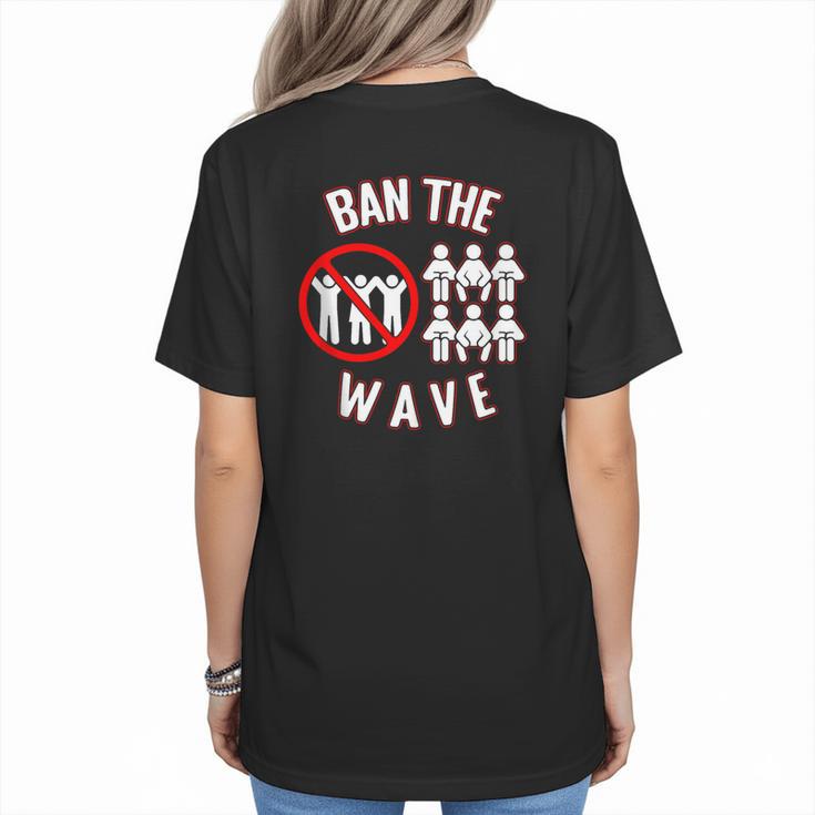 Baseball Ban The Wave Baseball Mom Player Coach Fan Women's T-Shirt Back Print