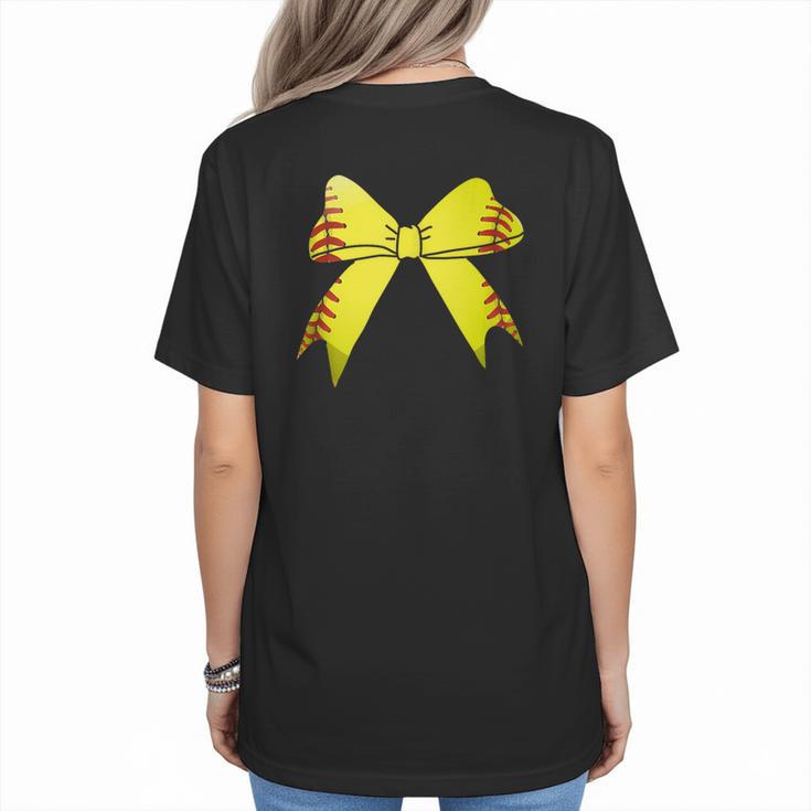 Baseball Bow Baseball Mom Women Baseball Mama Women's T-Shirt Back Print