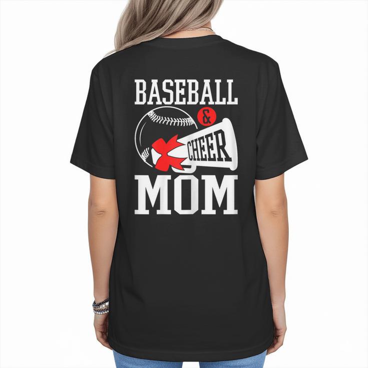 Baseball Cheer Mom Cheerleading Cheerleader Baseball Mom Women's T-Shirt Back Print