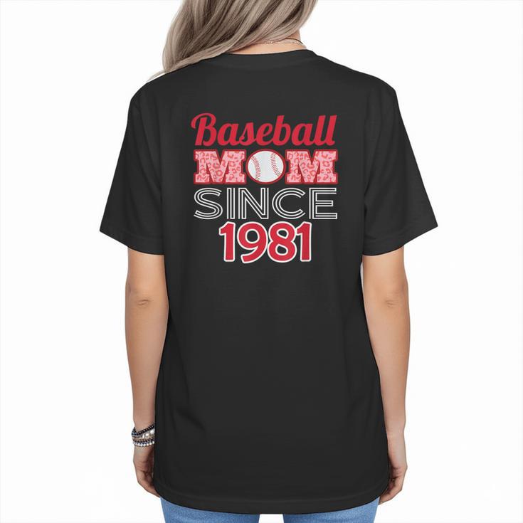 Baseball Mom Since 1981 Women's T-Shirt Back Print