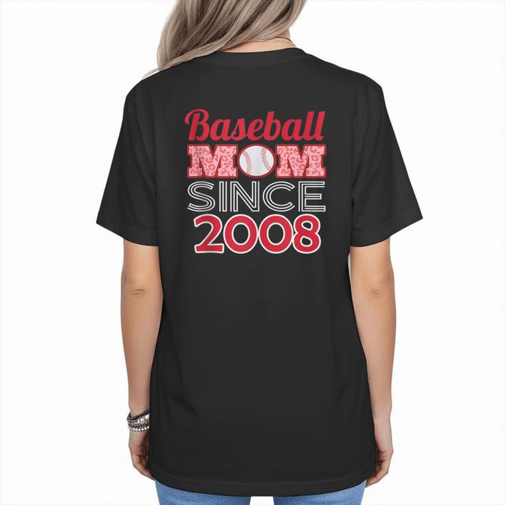 Baseball Mom Since 2008 Women's T-Shirt Back Print