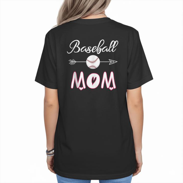 Baseball Mom Birthday Sport Baseball Sport Matching Family Women's T-Shirt Back Print