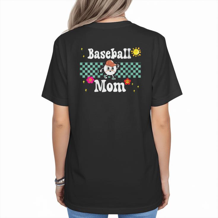 Baseball Mom Cute Retro Look Mothers Will Love Women's T-Shirt Back Print