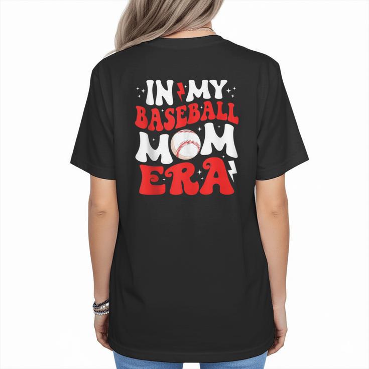 In My Baseball Mom Era Cute Groovy Baseball Women's T-Shirt Back Print