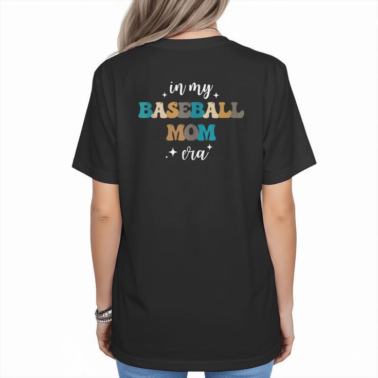 In My Baseball Mom Era Baseball Lover Groovy Vintage Retro Women's T-Shirt Back Print