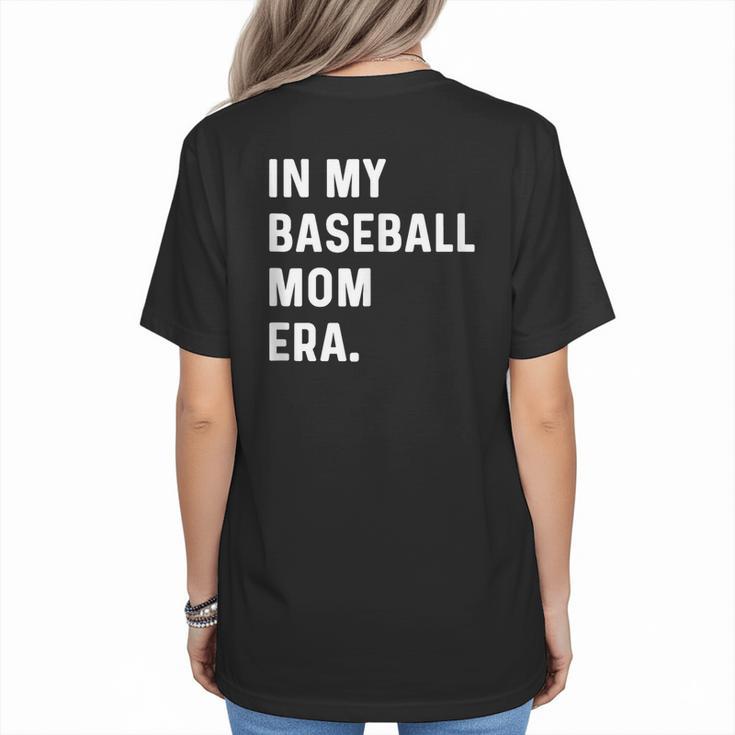In My Baseball Mom Era Son Baseball Player Pitcher Catcher Women's T-Shirt Back Print