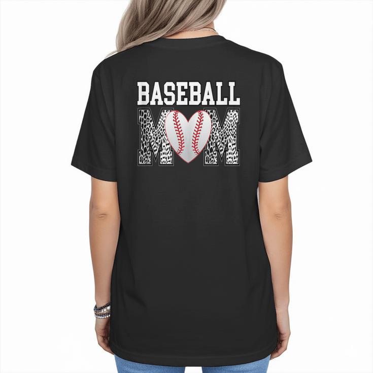 Baseball Mom Heart Sports Mom Women's T-Shirt Back Print
