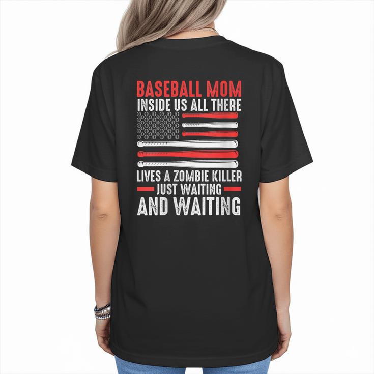 Baseball Mom Inside Us All There Lives a Zombie Sport Women's T-Shirt Back Print