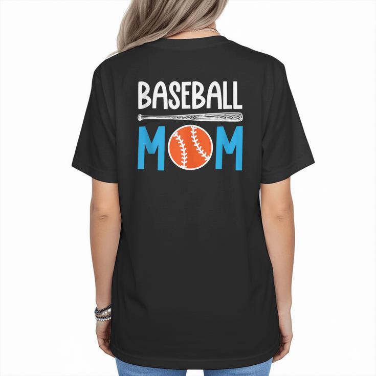 Baseball Mom Leopard Print Baseball Mama Women Mother's Day Women's T-Shirt Back Print