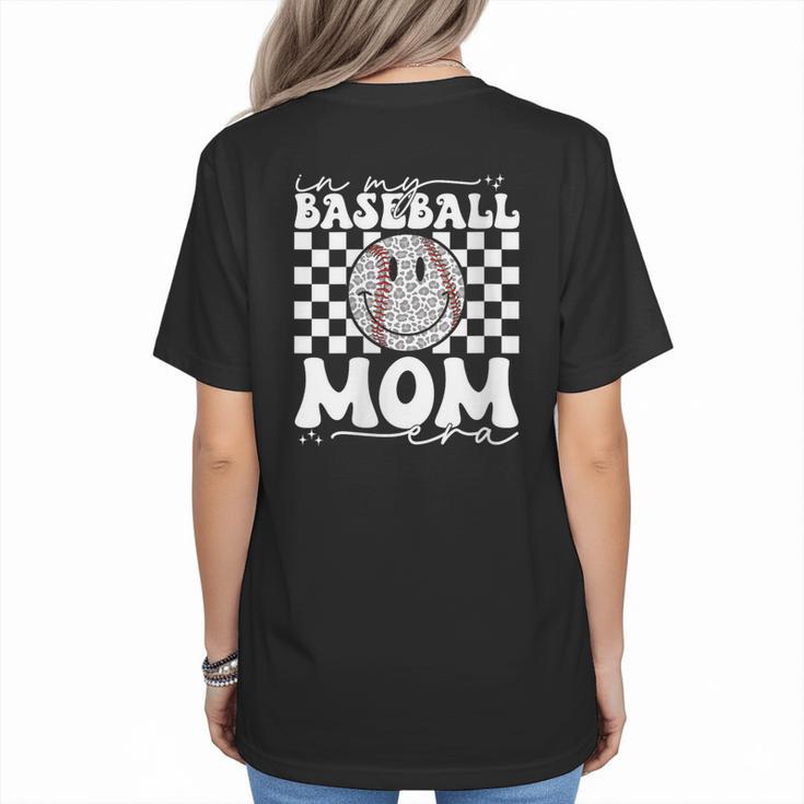 In My Baseball Mom Mama Era Leopard Mom Baseball Women's T-Shirt Back Print