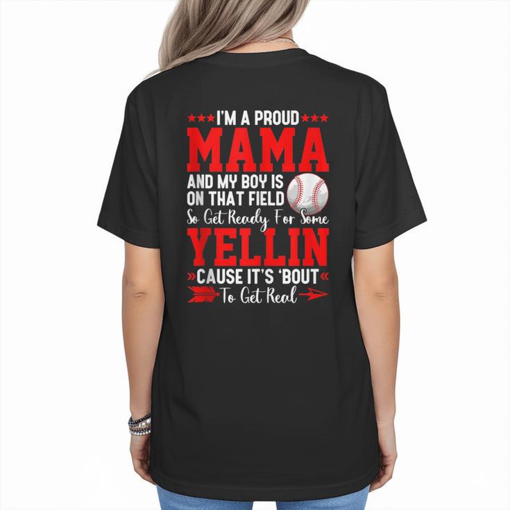 Baseball Mom Mama Baseball Lover Sport Mother's Day Women's T-Shirt Back Print