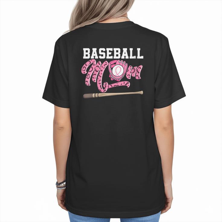 Baseball Mom Pink Ribbon Breast Cancer Awareness Fighters Women's T-Shirt Back Print