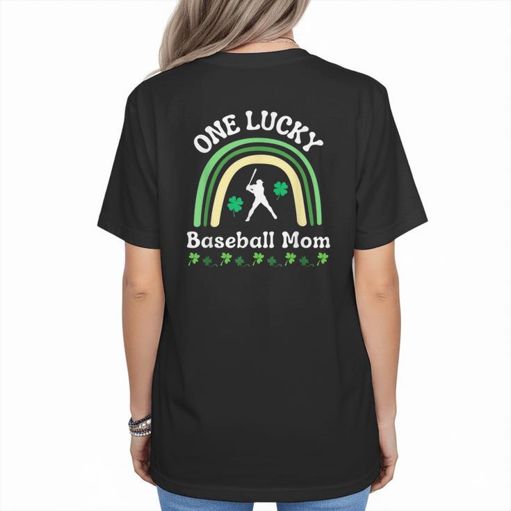 Baseball Mom St Patrick's Day Irish Shamrock Sports Women's T-Shirt Back Print