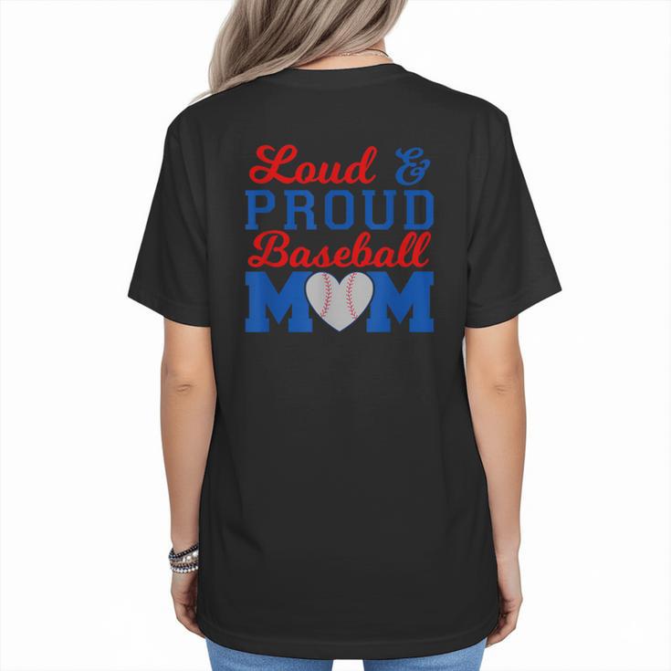 Baseball Mom Tee Loud & Proud Baseball Mom Women's T-Shirt Back Print