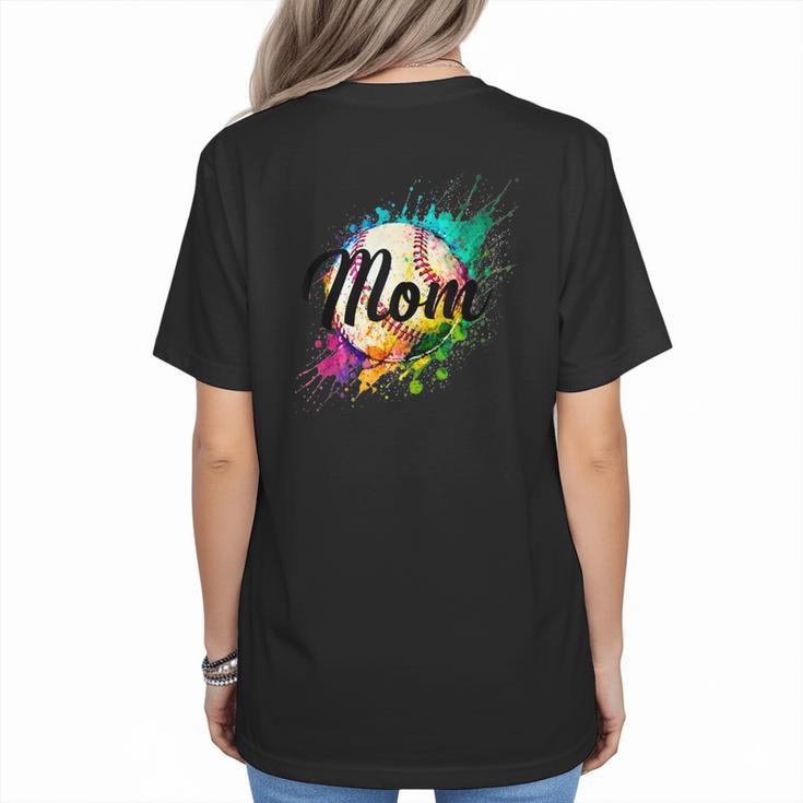 Baseball Mom USA American Baseball Graphic Women's T-Shirt Back Print