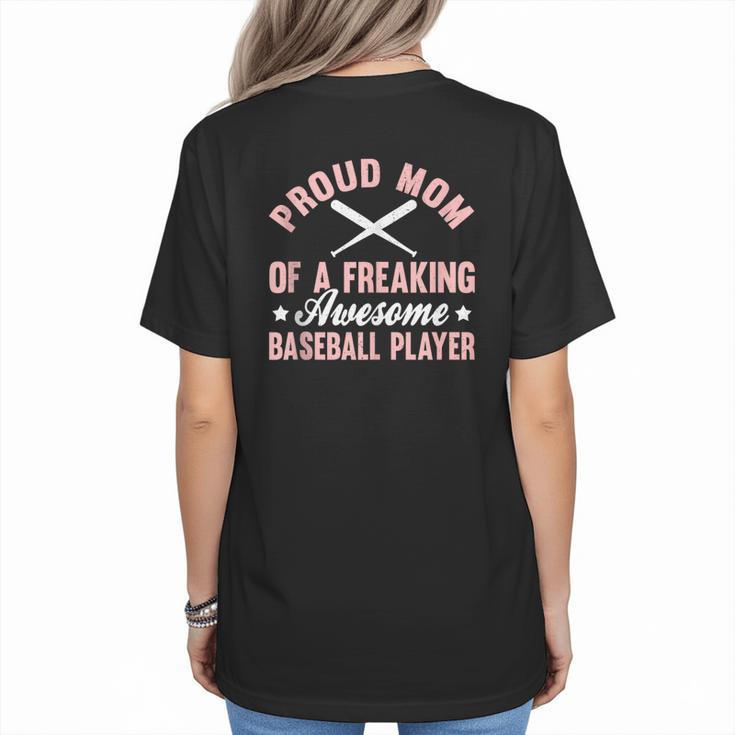 Baseball Player Pitcher Catcher Baseball Mom Mother Women's T-Shirt Back Print