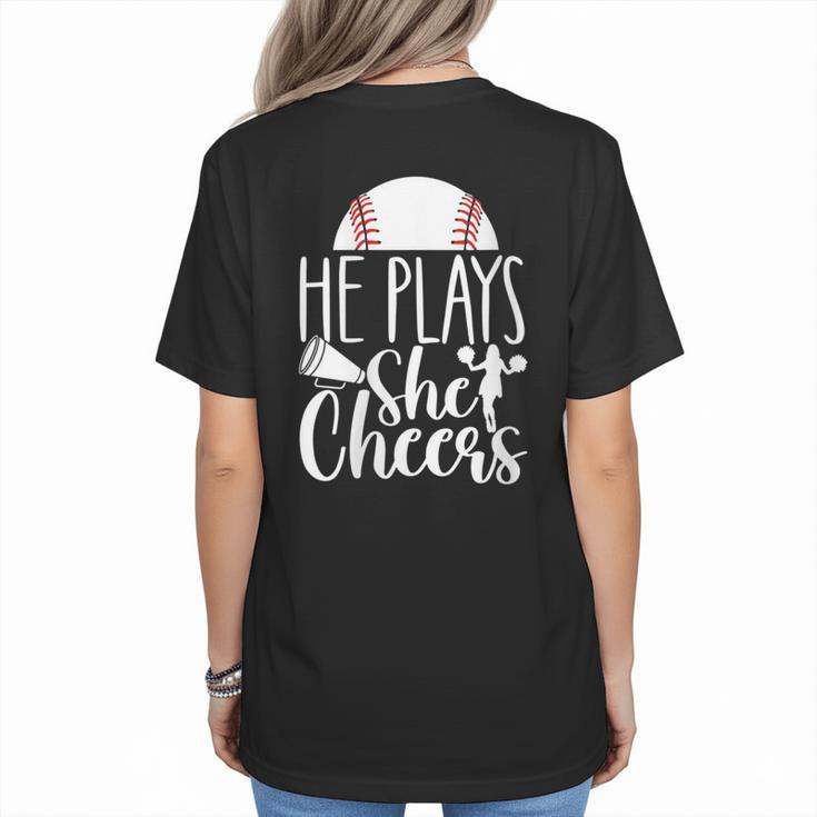 Cheer Baseball Mom Baseball And Cheer Mother Women's T-Shirt Back Print