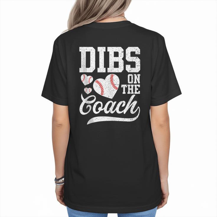 Dibs On The Coach Coach's Wife Quote Baseball Mom Women's T-Shirt Back Print