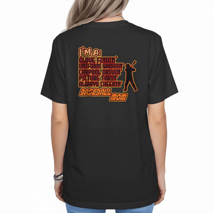 Im A Glove Findin Uniform Washin Carpool Drivin Baseball Mom Women's T-Shirt Back Print