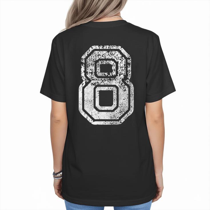 Jersey Number 8 Eight T-Shirt Football Number Baseball Mom Women's T-Shirt Back Print