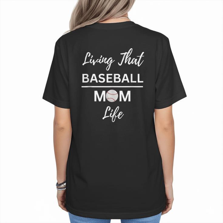 Living That Baseball Mom Life Women's T-Shirt Back Print
