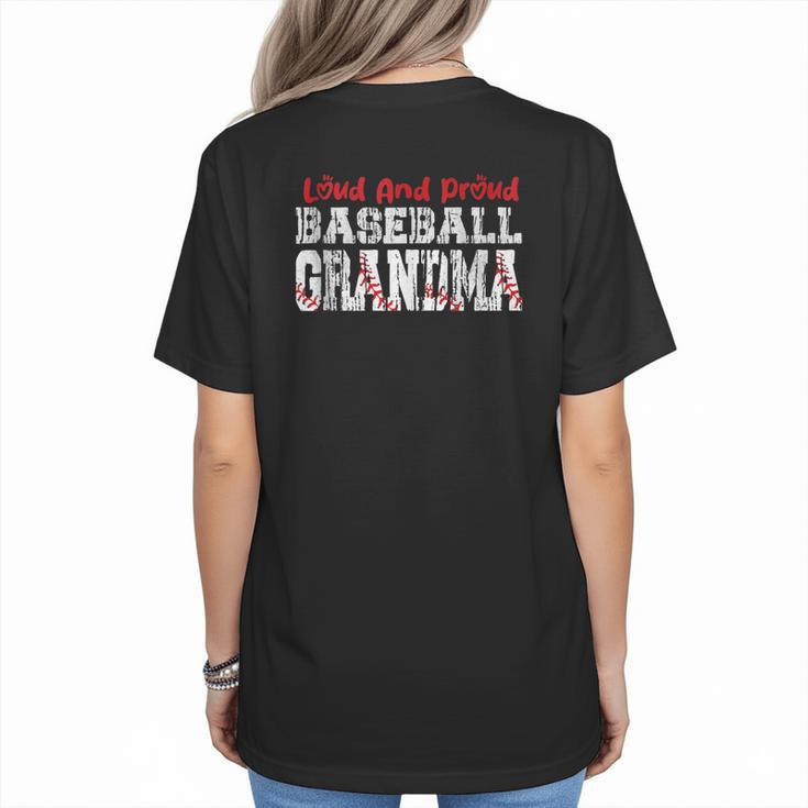 Loud And Proud Baseball Grandma Baseball Mom Heart Women's T-Shirt Back Print