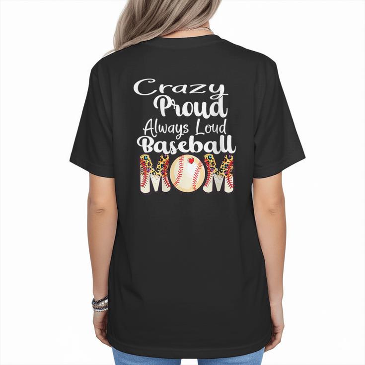 Loud And Proud Baseball Mom Messy Bun  2024 Women's T-Shirt Back Print