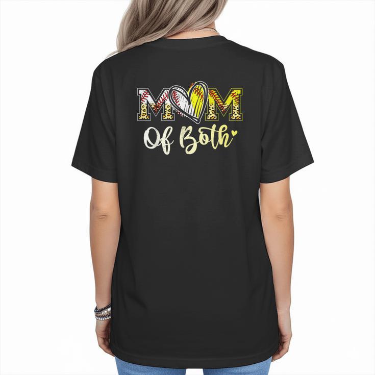 Mom Of Both Softball Baseball Mom Women's T-Shirt Back Print