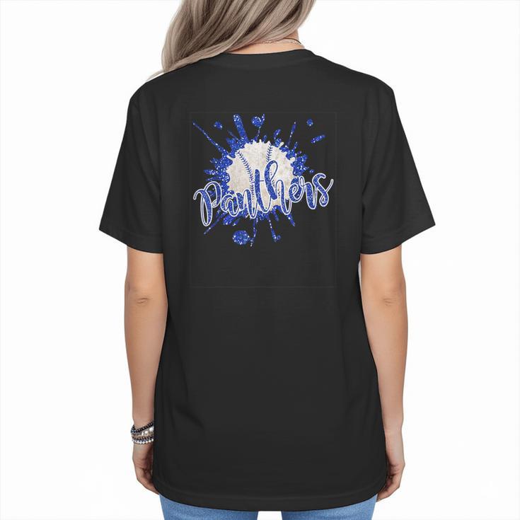 School Spirit Panthers Panther Pride Baseball Mom For Women Women's T-Shirt Back Print