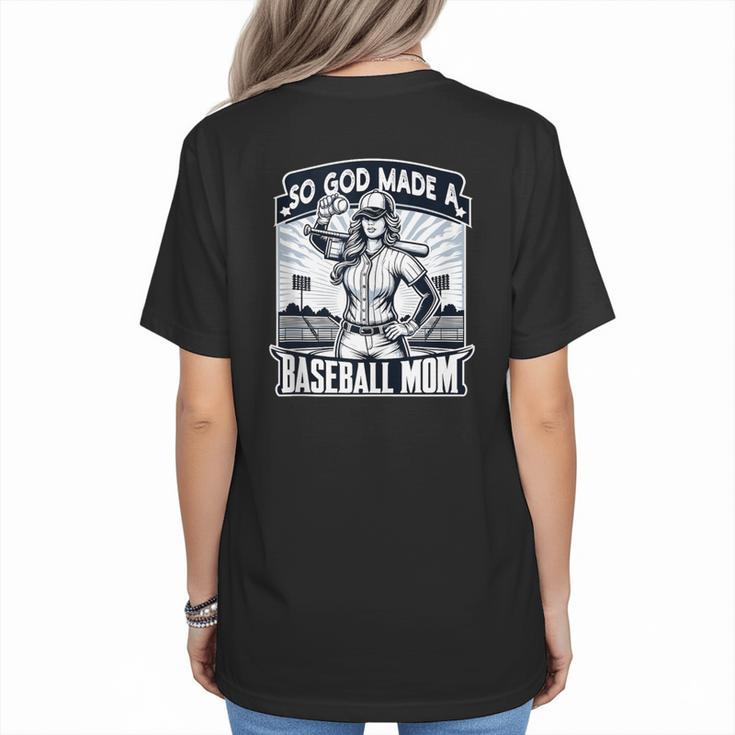 So God Made A Baseball Mom Baseball Player Women's T-Shirt Back Print
