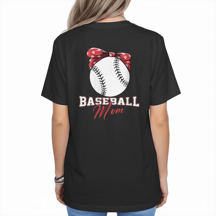 Softball Baseball Mom Floral Tee Mother's Day Women's T-Shirt Back Print