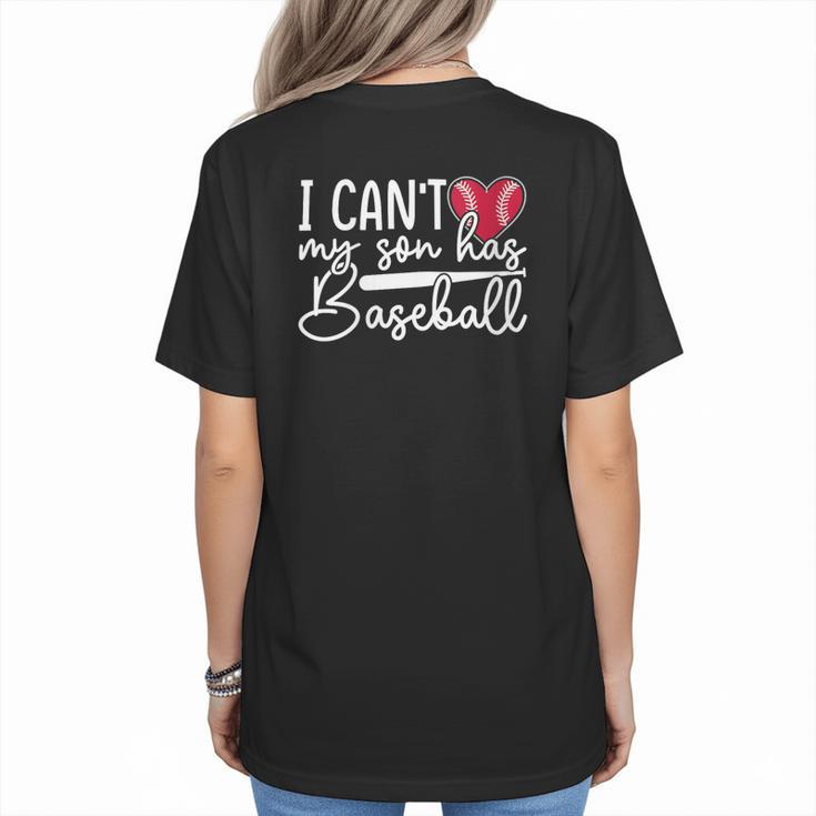 My Son Has Baseball Sports Player Baseball Mom Women Women's T-Shirt Back Print