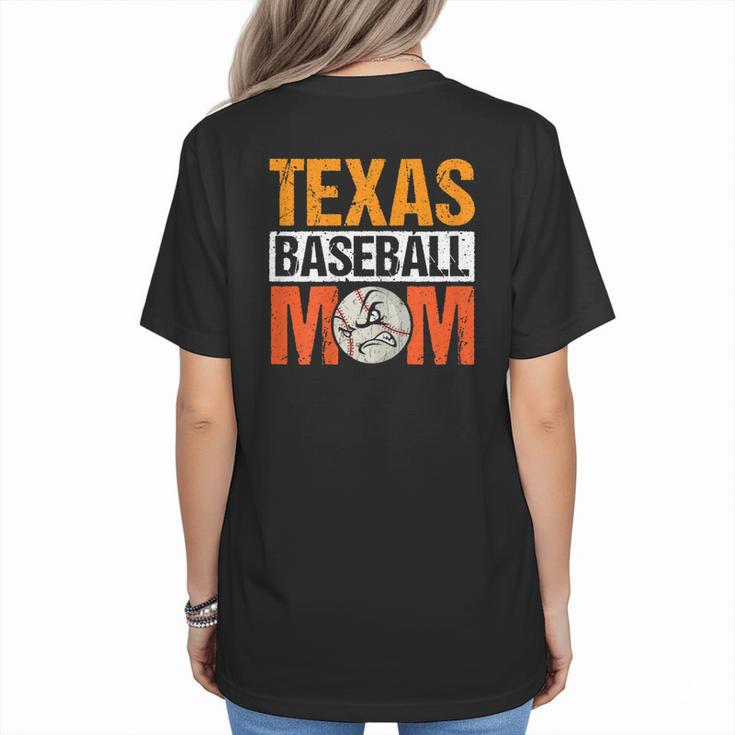 Texas Baseball Mom Design Baseball Player And Baseball Women's T-Shirt Back Print