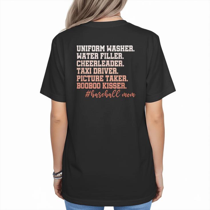 Uniform Washer Water Filler Cheerleader Baseball Mom Women's T-Shirt Back Print