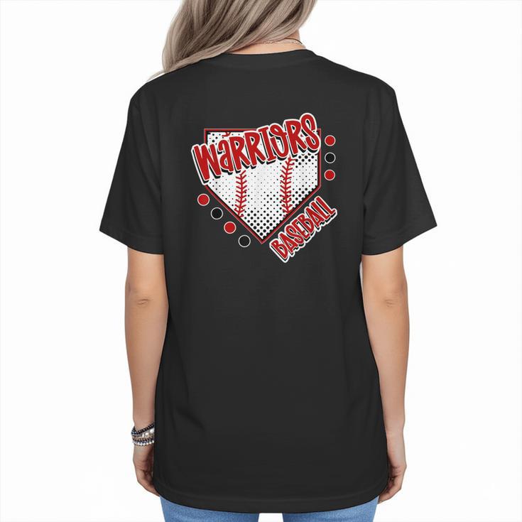 Warriors Home Plate Baseball Sports Baseball Mom Women's T-Shirt Back Print