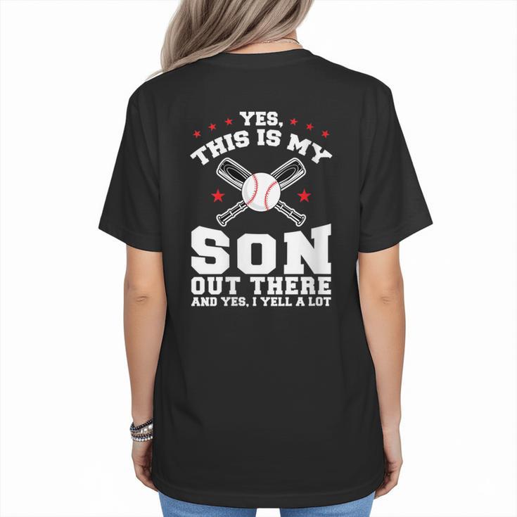Yes This Is My Son Out Baseball Mom Women's T-Shirt Back Print