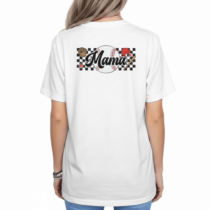 Baseball Mama Game Day Vibes Women Baseball Mom Women's T-Shirt Back Print