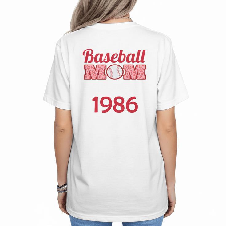 Baseball Mom Since 1986 Women's T-Shirt Back Print
