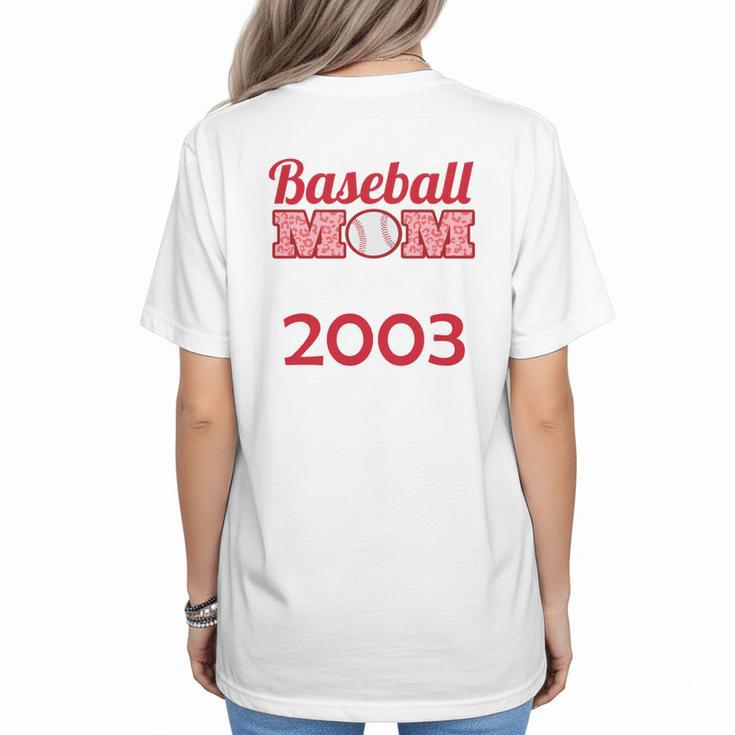 Baseball Mom Since 2003 Women's T-Shirt Back Print