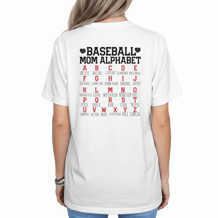 Baseball Mom Alphabet Women's T-Shirt Back Print