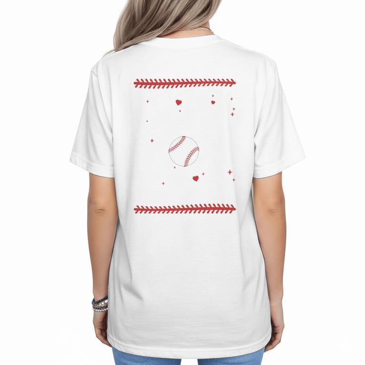In My Baseball Mom Era Groovy Baseball Mom Team Mother's Day Women's T-Shirt Back Print
