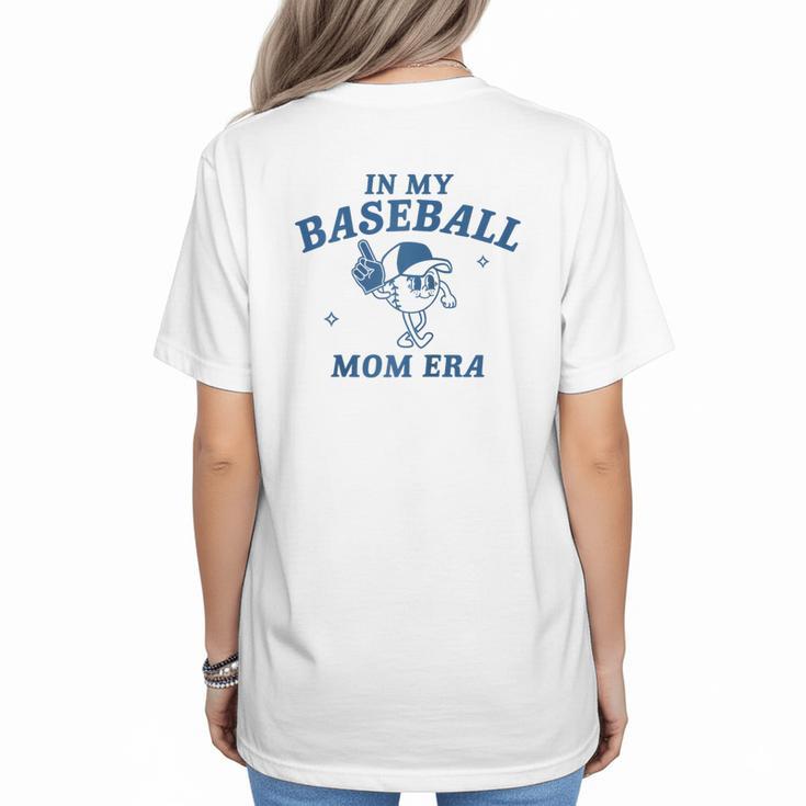 In My Baseball Mom Era Retro Game Day Mama Groovy Season Raglan Baseball Tee Women's T-Shirt Back Print