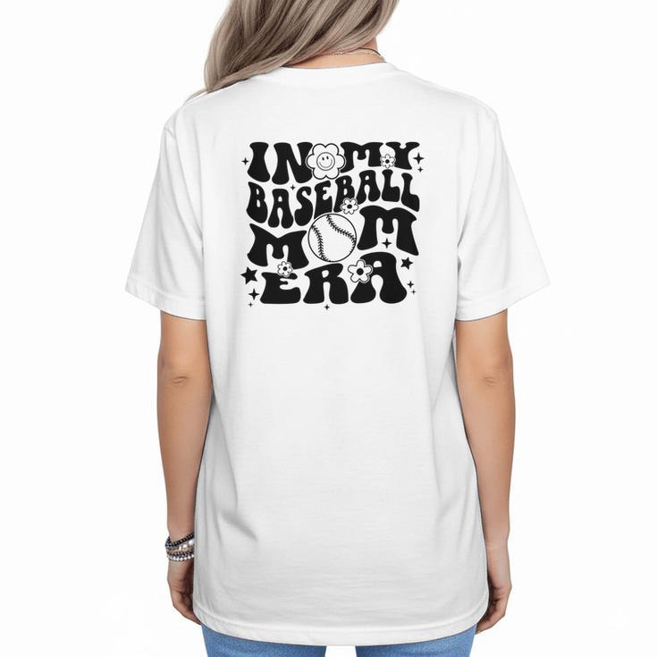 In My Baseball Mom Era Retro Groovy Sports Parent Women's T-Shirt Back Print