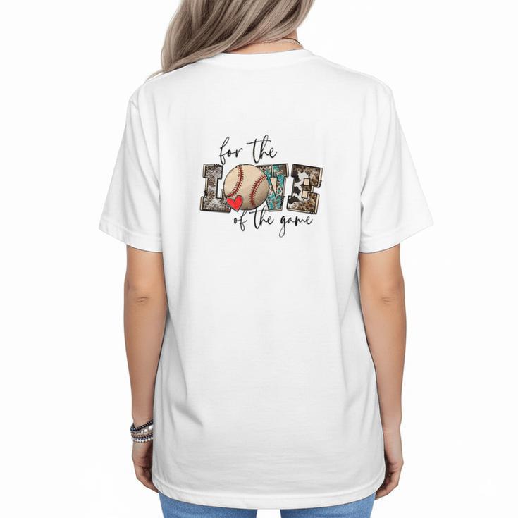 Baseball Mom Leopard For The Love Of The Game Bleached Women Women's T-Shirt Back Print