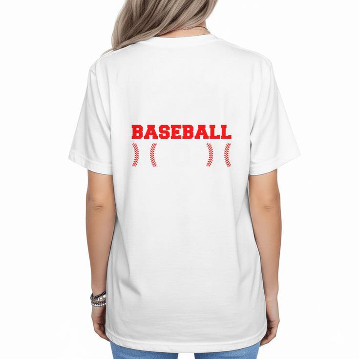 Baseball Mom Loud Proud Quote Game Day Sports Mama Saying Women's T-Shirt Back Print