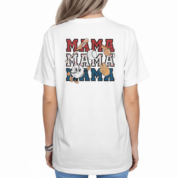 Baseball Mom Baseball Mama Game Day School Sport Women's T-Shirt Back Print