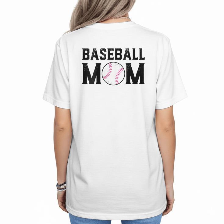 Baseball Mom Mommy Mama Mother's Day Women Retro Ball Sports Women's T-Shirt Back Print